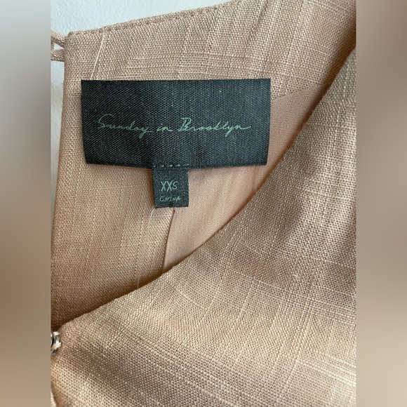 NEW! Sunday in Brooklyn Anthropologie - XXS Blush Colored Linen Dress - Picture 6 of 11